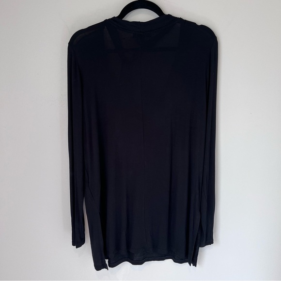 i Jeans By Buffalo Black Julee Tie Neck Long Sleeve Tunic Stretch Top Large NWOT - Picture 11 of 15